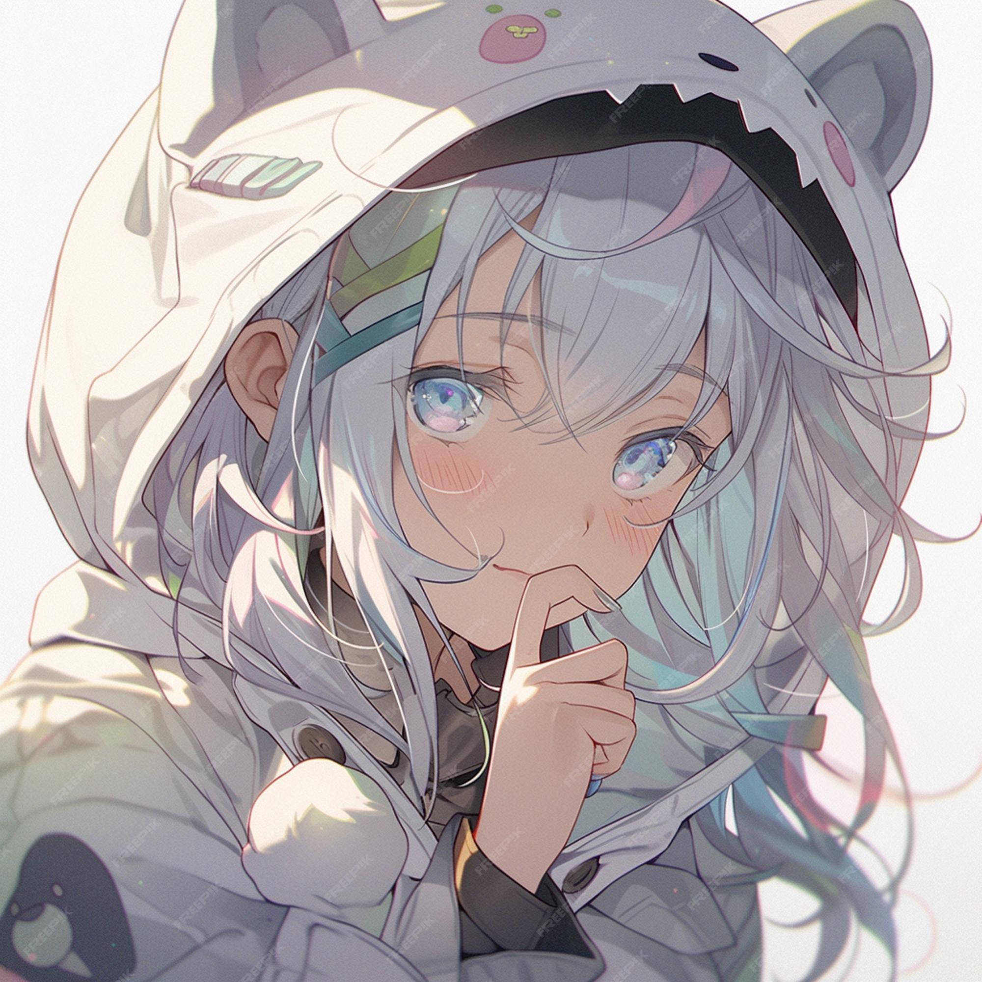 Cute Neko Girl With White Hair massasje norwegian