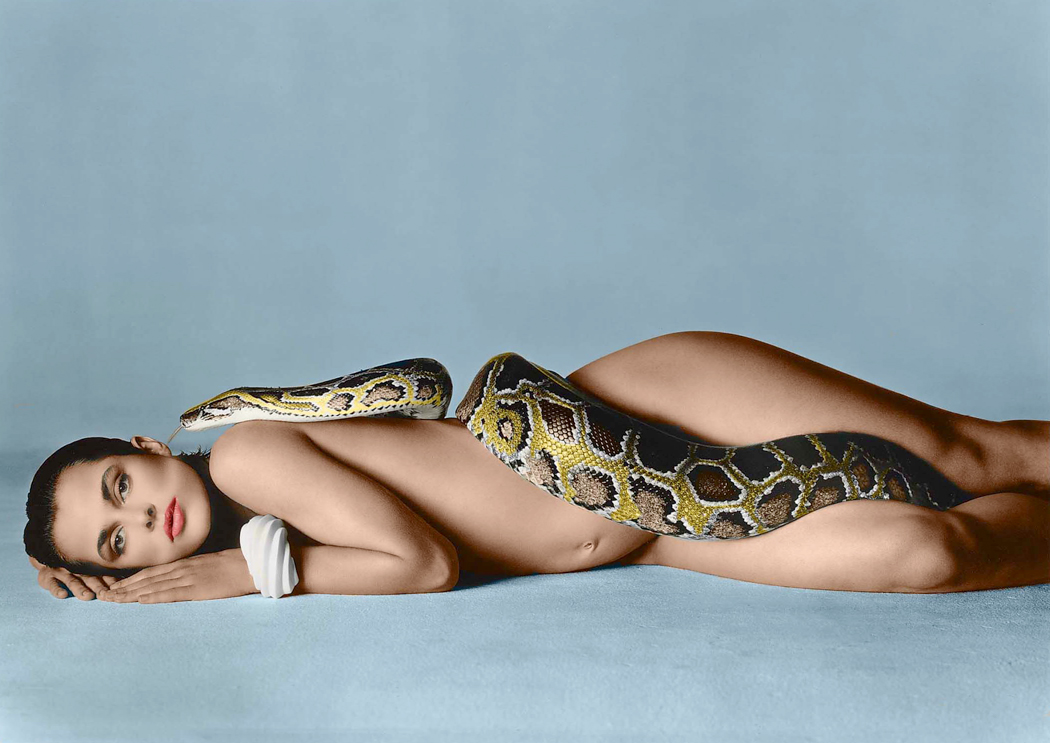 calle molin add naked woman with snake photo