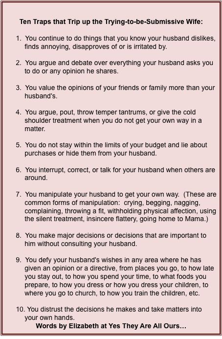 rules for submissive wife