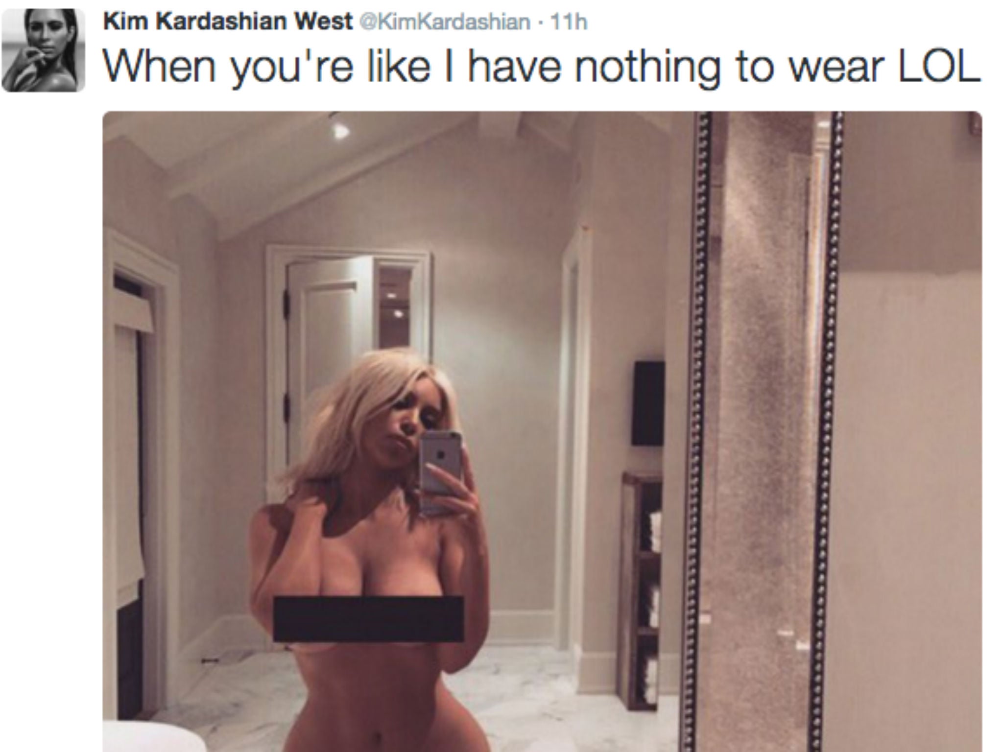 Best of Kim kardashian posts nude bathroom selfie