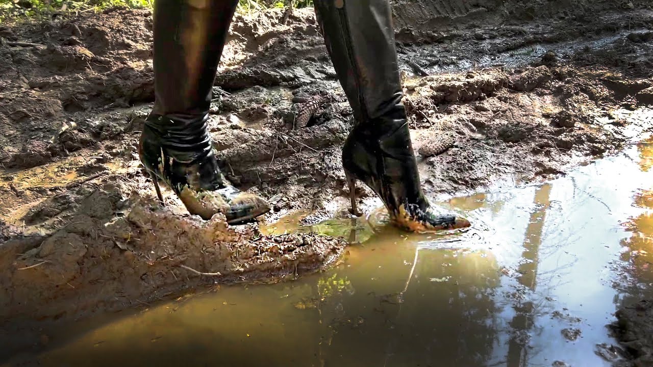 dan finnell share high heel boots in mud photos