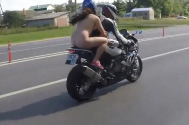 Best of Girl naked on motorcycle