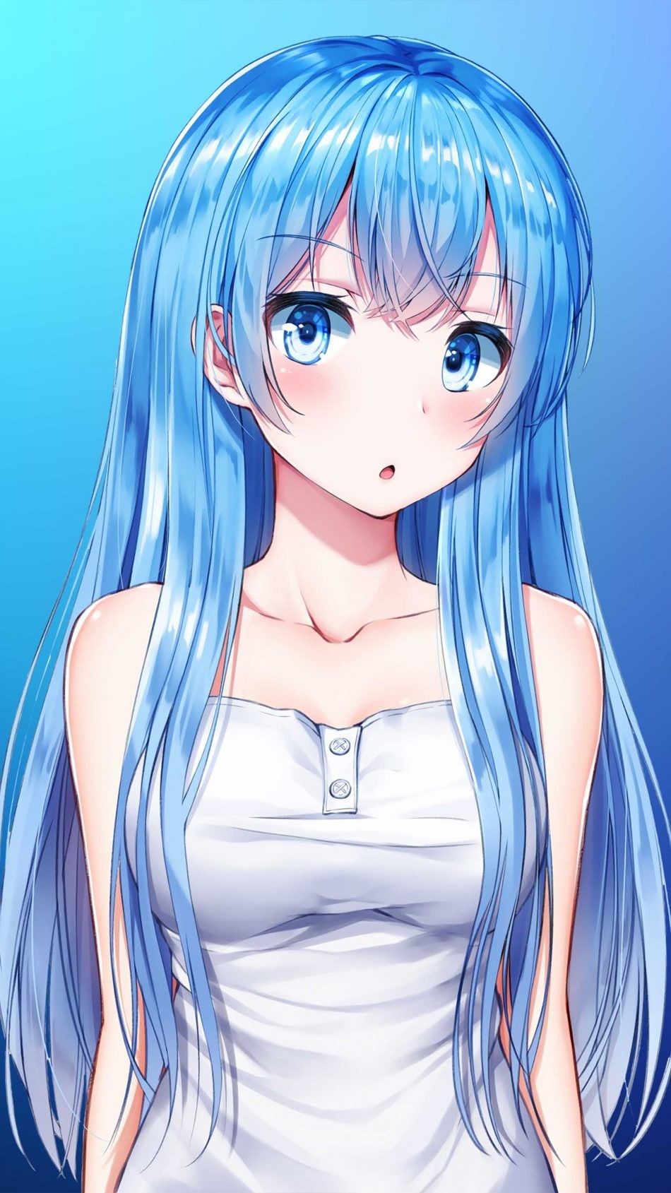 Best of Sexy anime girl with blue hair