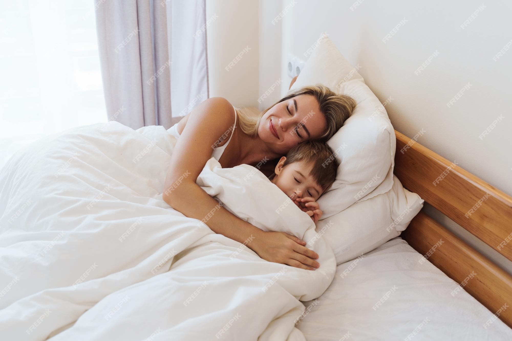 Mother And Son Share Bed powered vibrator