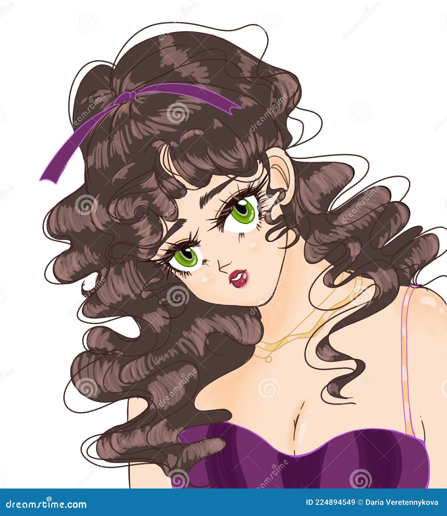 carrie harrell add curly hair anime girl photo