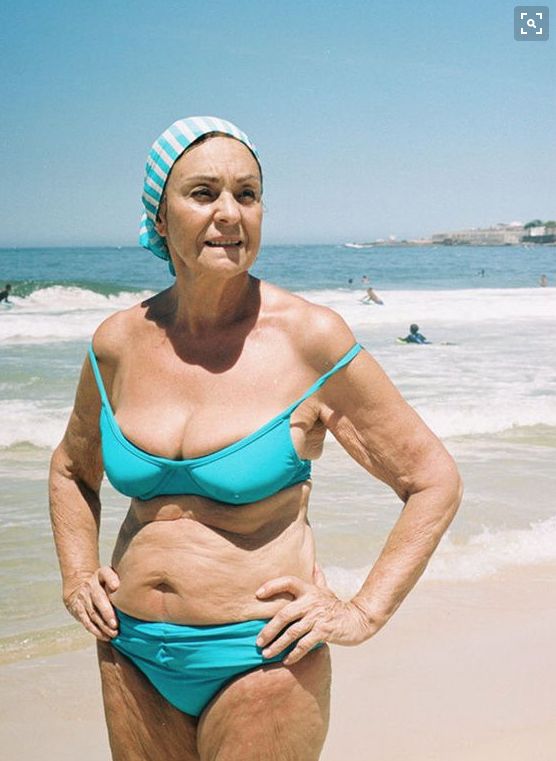 old women in bikini
