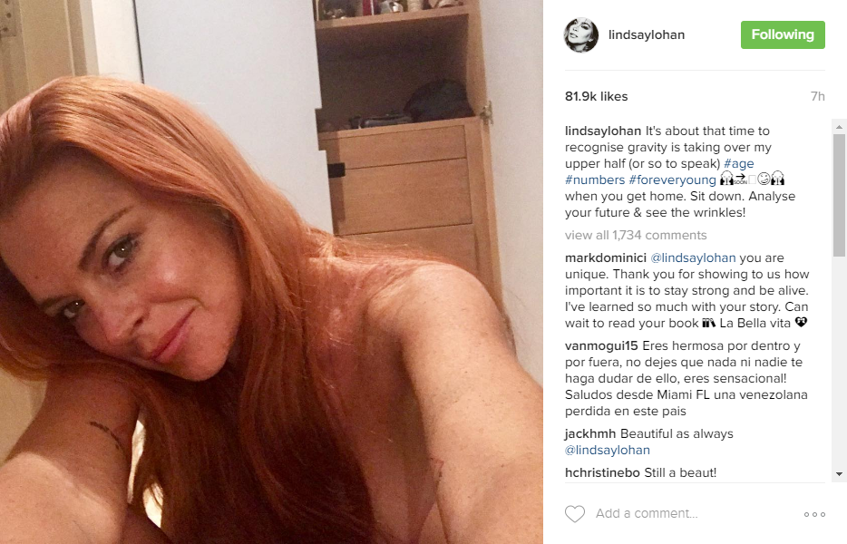 antonella de rosa recommends lindsay lohan topless 2016 pic