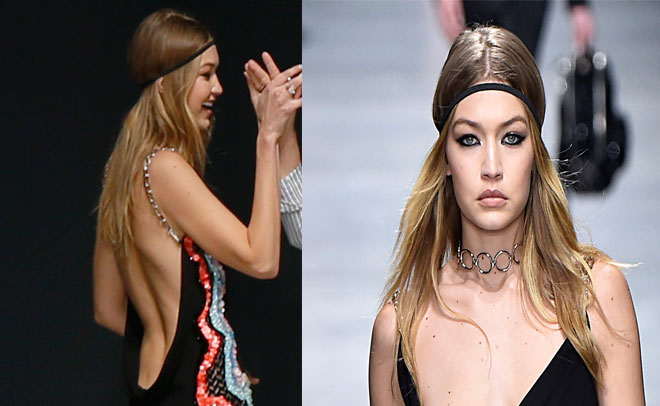 Best of Gigi hadid nip slip versace