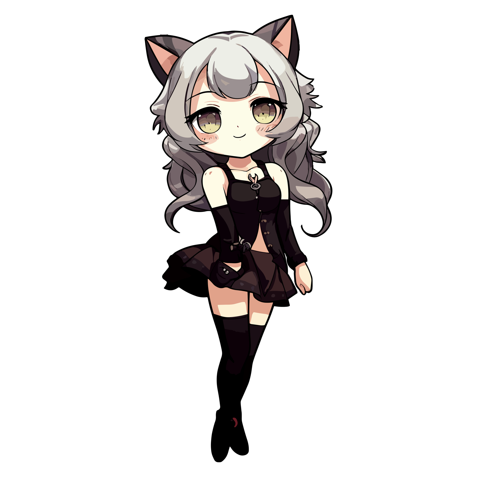 dan dutton add cute neko girl with white hair photo