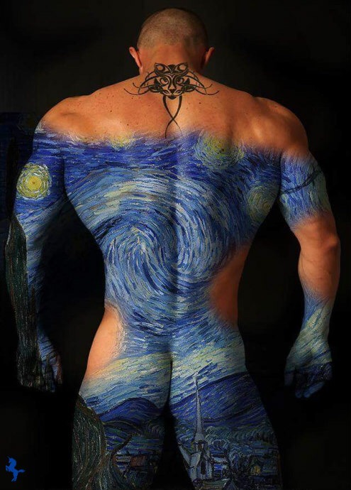 blake jarrell add photo body paint on men