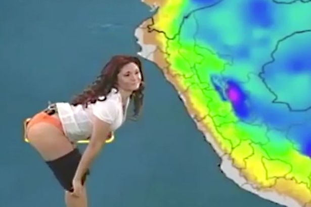Best of Sexy weather girl strips