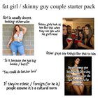 Fat Girl Skinny Guy sniffing destruction