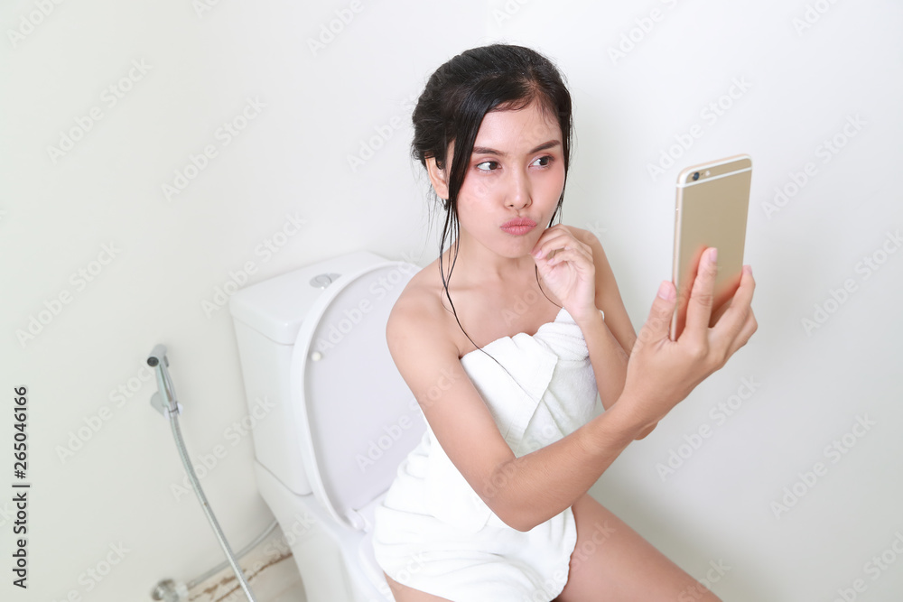 Best of Hot woman on toilet