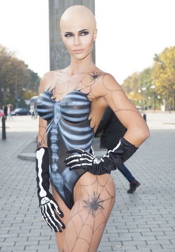 cosplayers wearing nothing but body paint