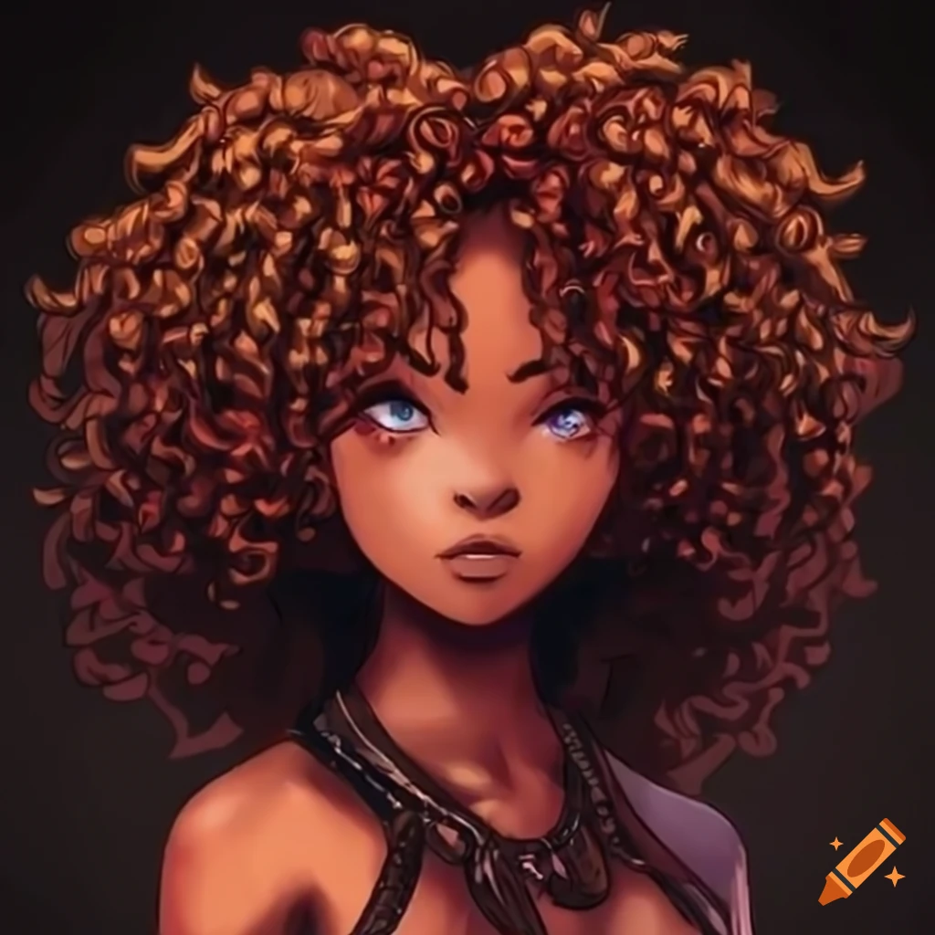 Anime Female Curly Hair augenblick lingen