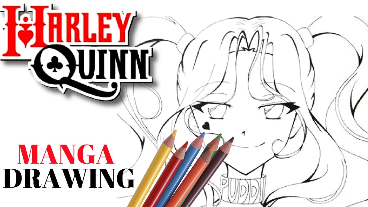 how to draw anime harley quinn