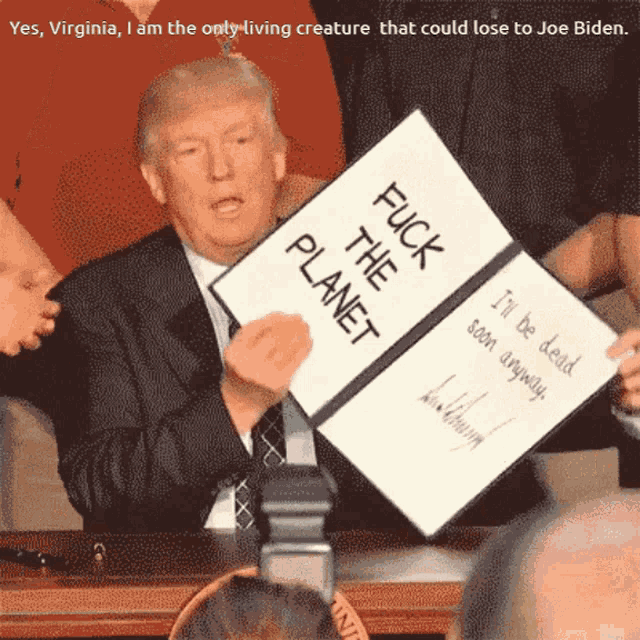 trump fuck the planet gif