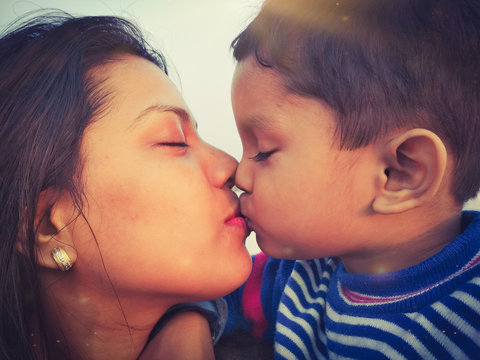 cheryl montanez add photo real mom son kissing
