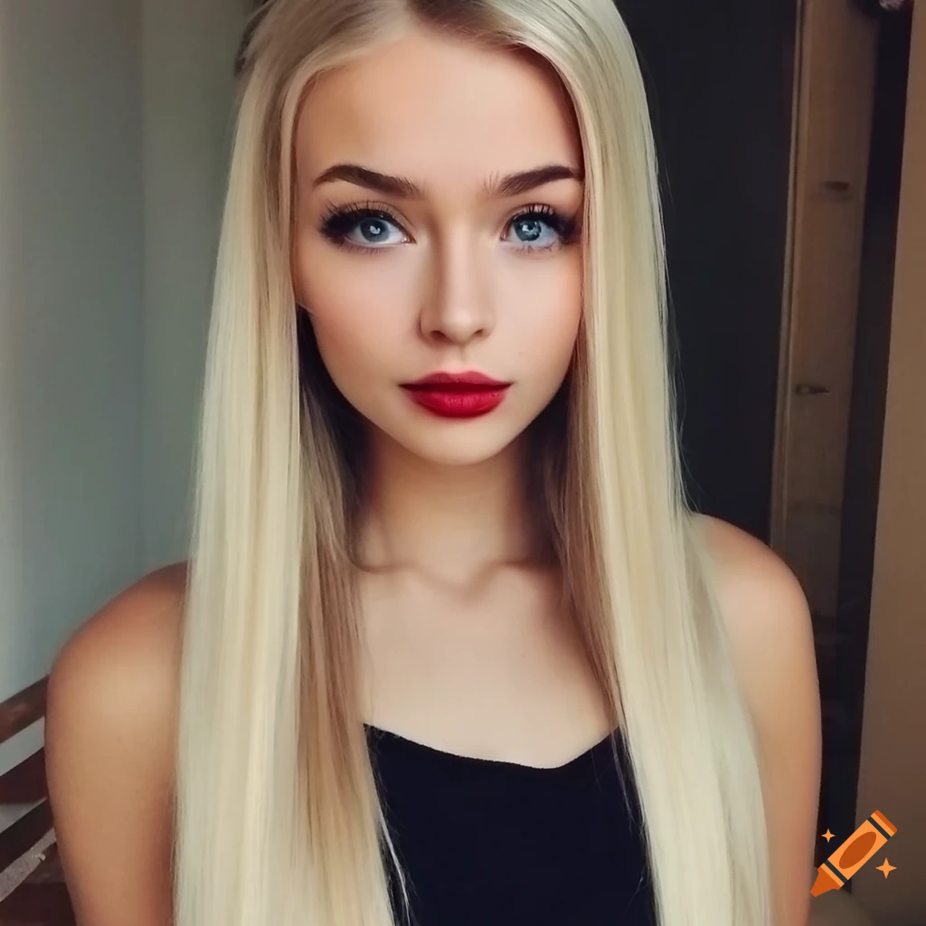 beautiful blonde girl selfies