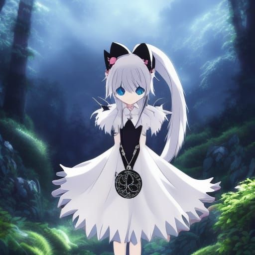 Best of Cute neko girl with white hair