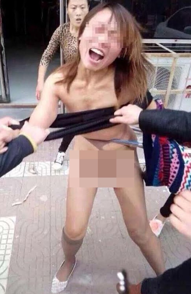 woman stripped in public