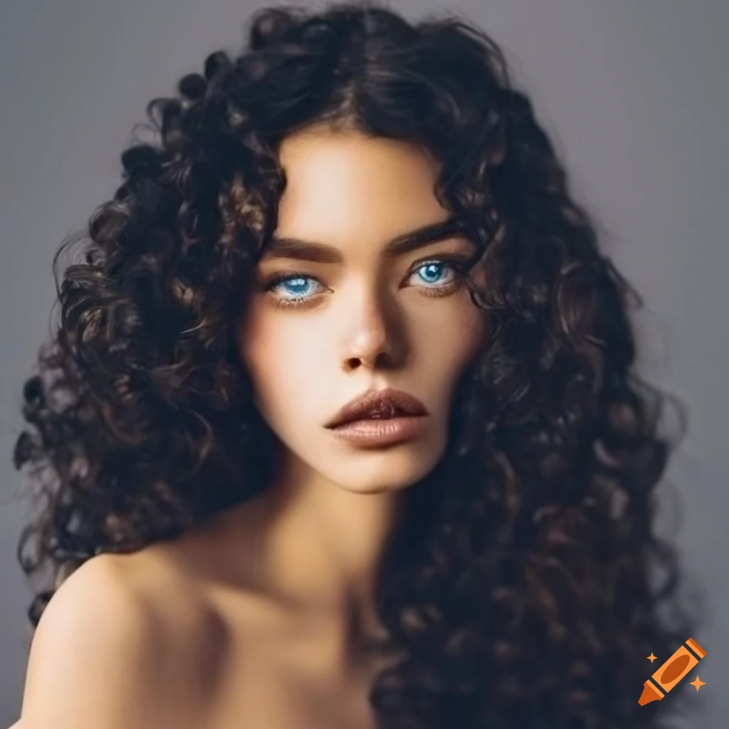 black hair blue eyes female