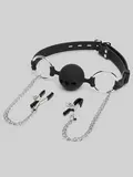 ball gag with nipple clamps