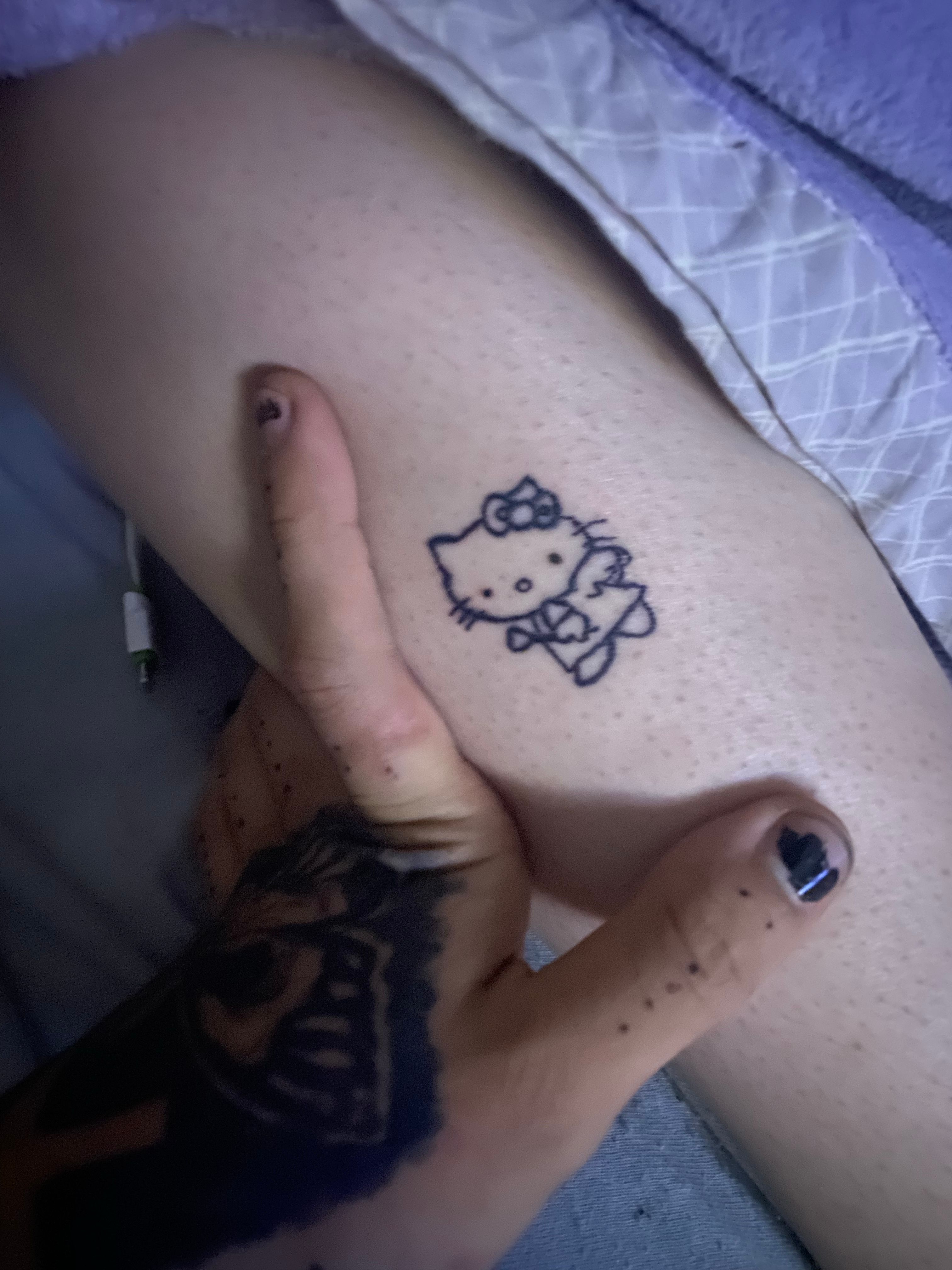 danica aguilar share hello kitty ankle tattoo photos