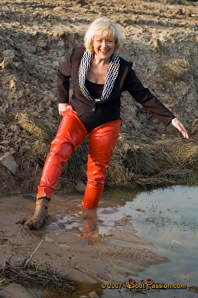 cik pelik add photo thigh high boots in mud