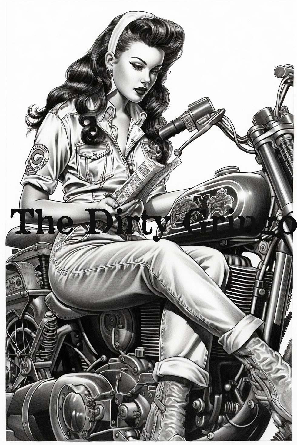 Pin Up Girl Coloring Pages crawling away