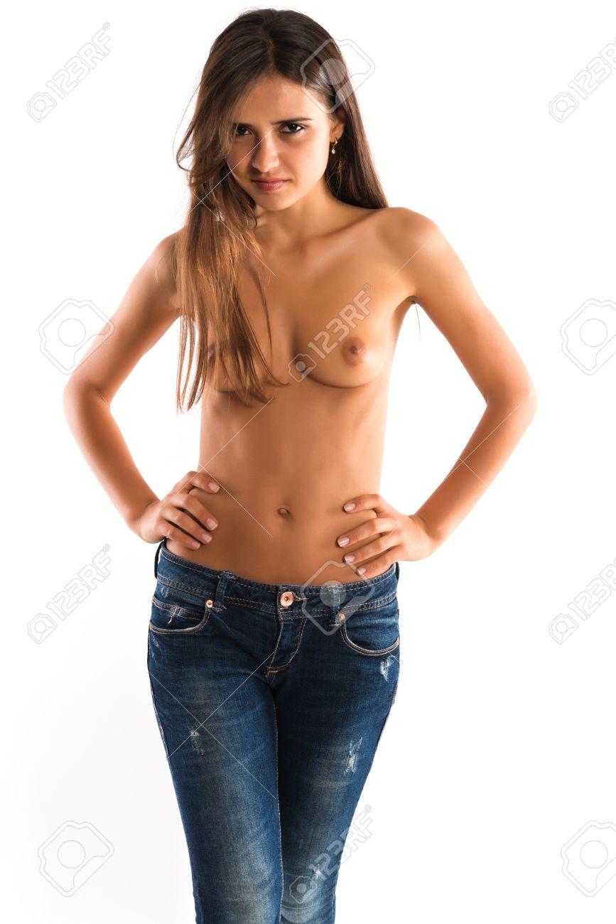 anna maye recommends topless brunette in jeans pic