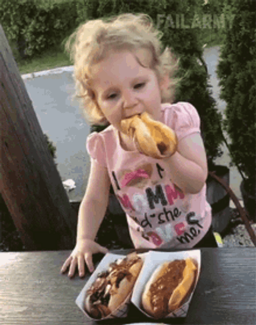 crystal trottier add girl getting hit with hot dogs gif photo