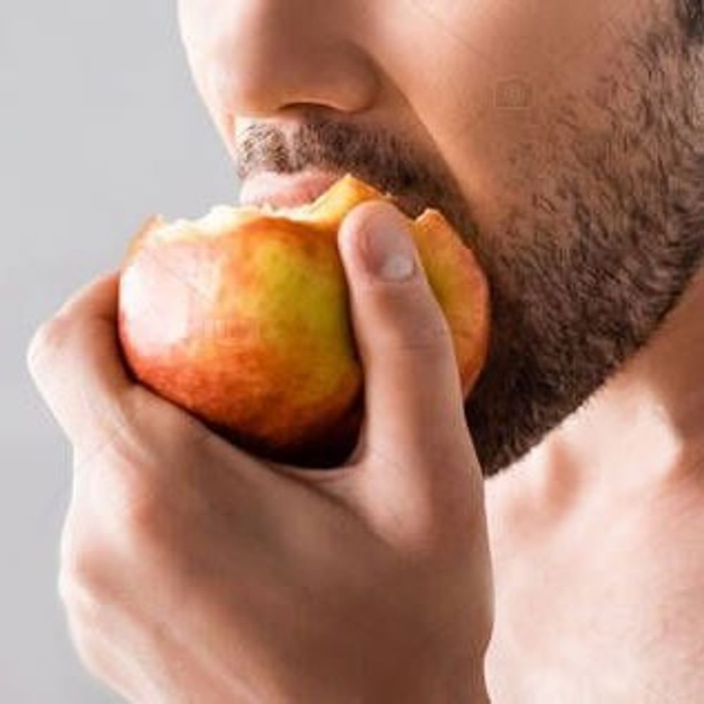 amir abbas bahrami add man eating a peach photo