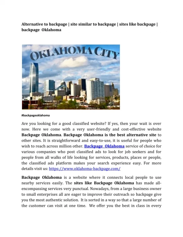 cherie williamson recommends backpage oklahoma ok pic