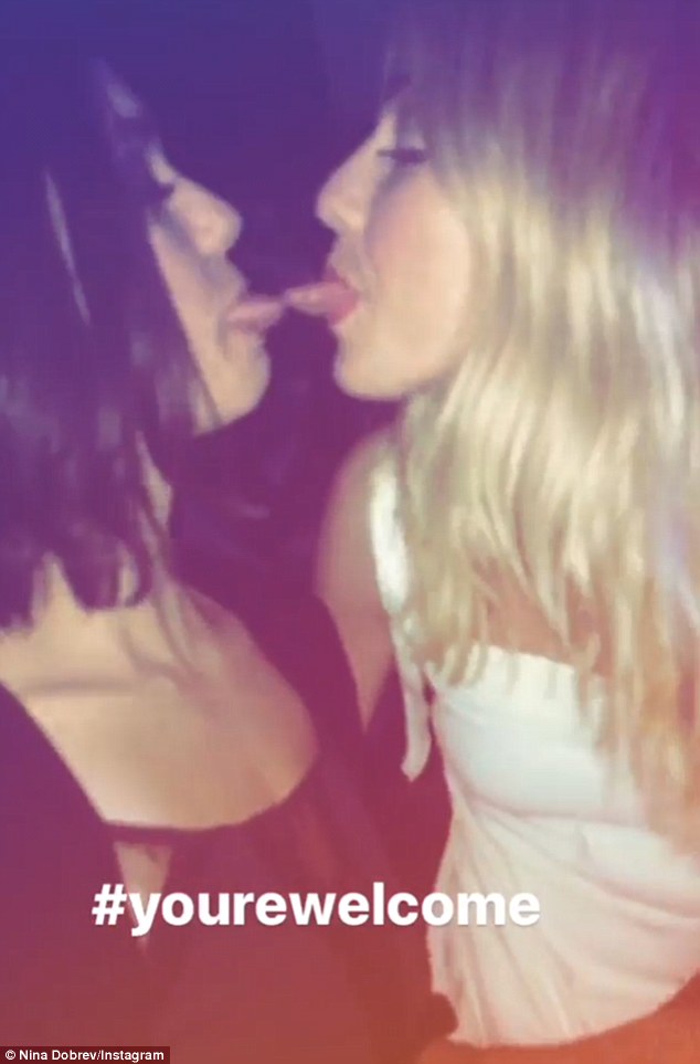 nina dobrev lesbian kiss