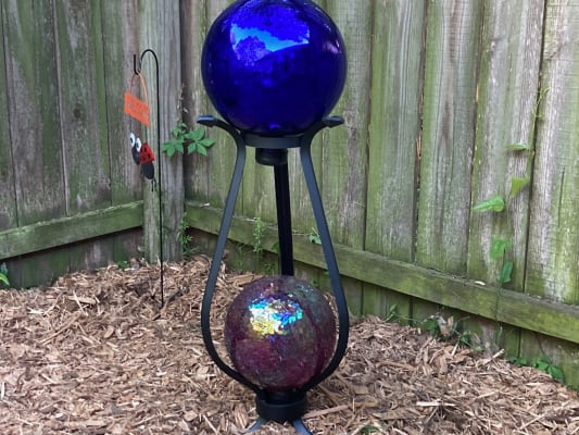 ayman mahmood add big lots gazing ball stands photo