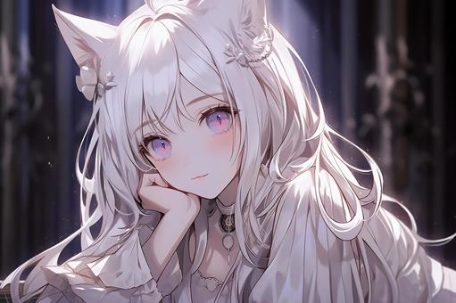 asmaa nabawy recommends cute neko girl with white hair pic