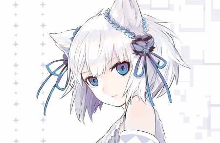 andre paredes add photo cute neko girl with white hair