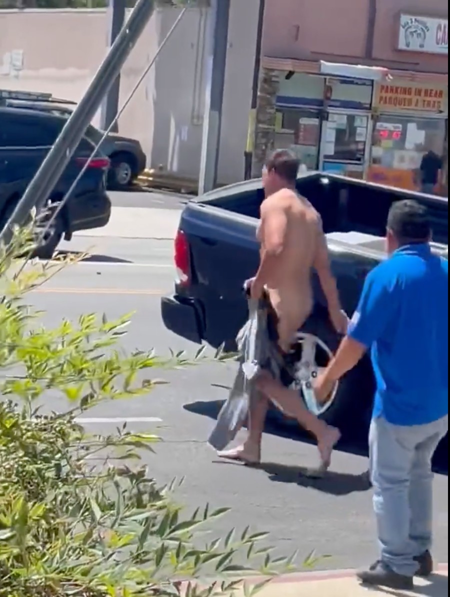 Men Driving Naked huge nipples