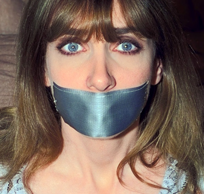Duct Tape Gagged Women tube welcome