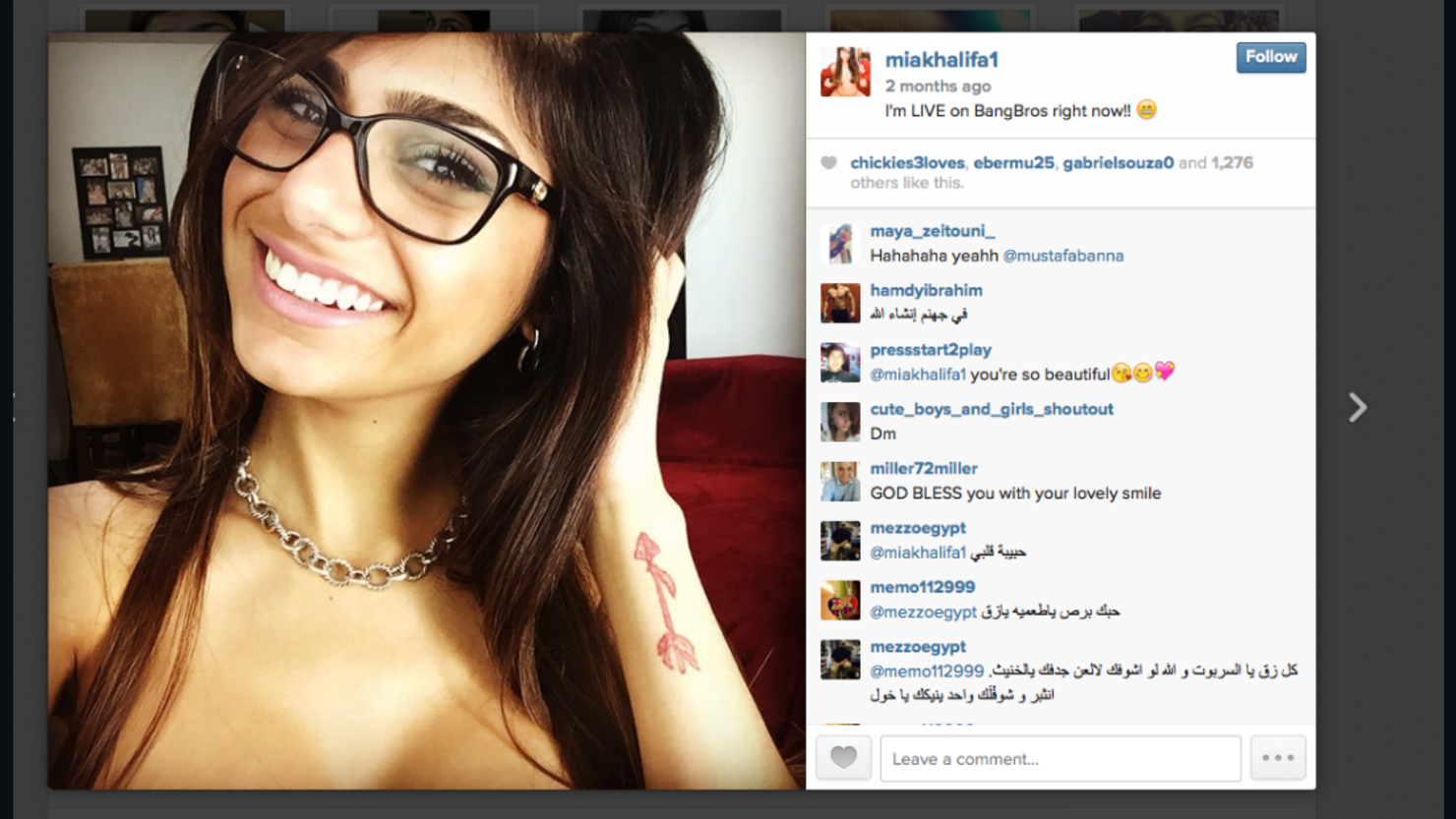 anita bozinovska recommends Mia Khalifa Leaves Porn