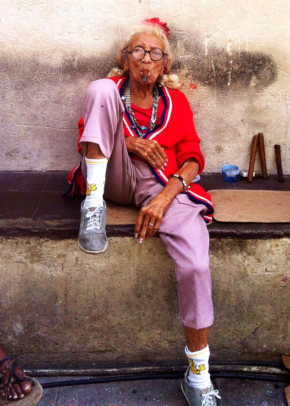Best of Old lady smoking cigar