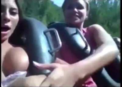 Best of Tits fall out on slingshot