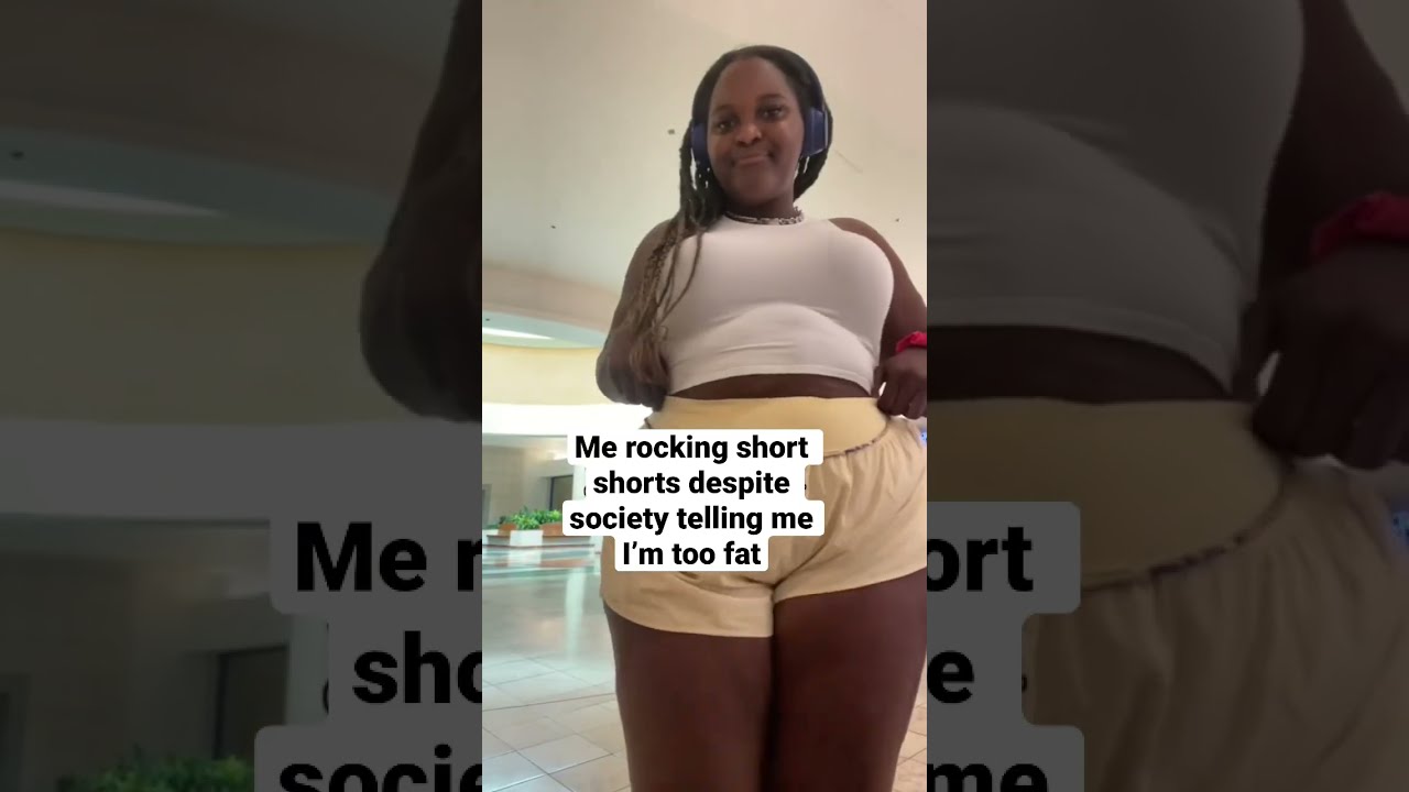 fat woman in shorts