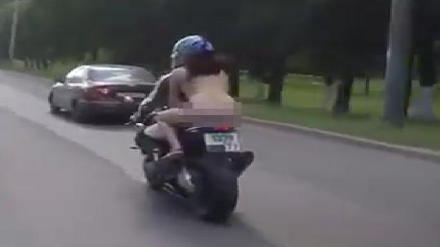 girl naked on motorcycle