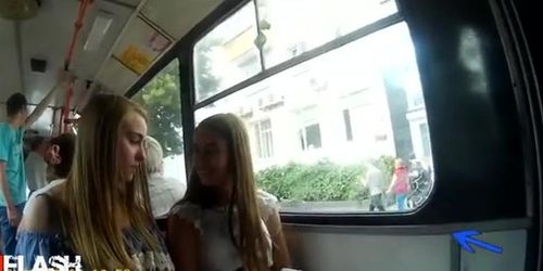 Girls Flashing On Bus comic images