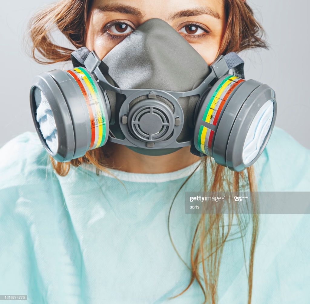 anchal singla add photo girls wearing gas masks
