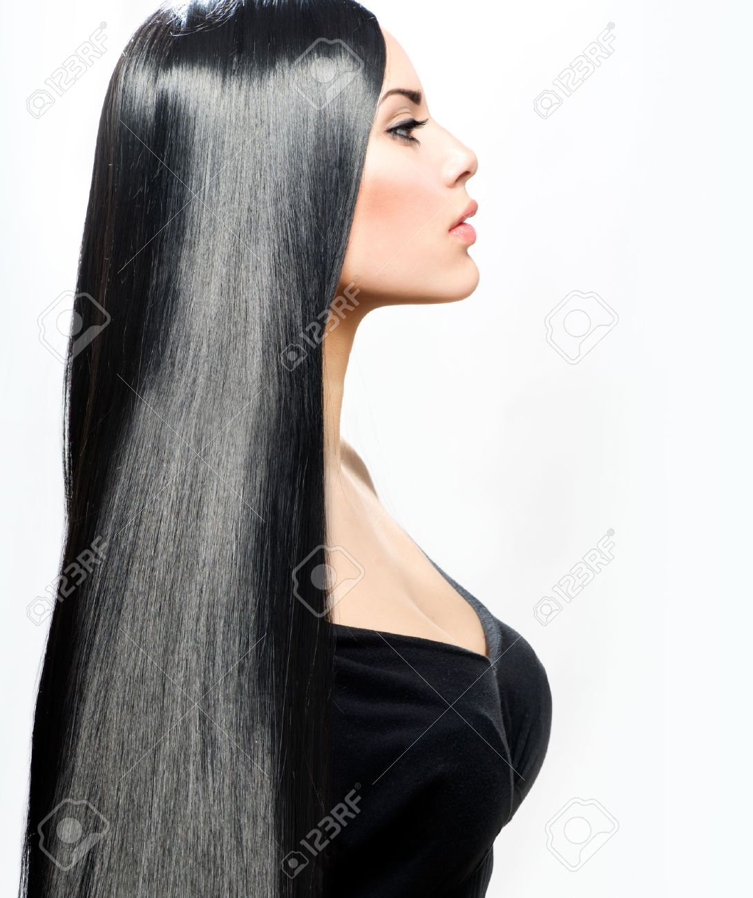 Girls With Long Black Hair peek show