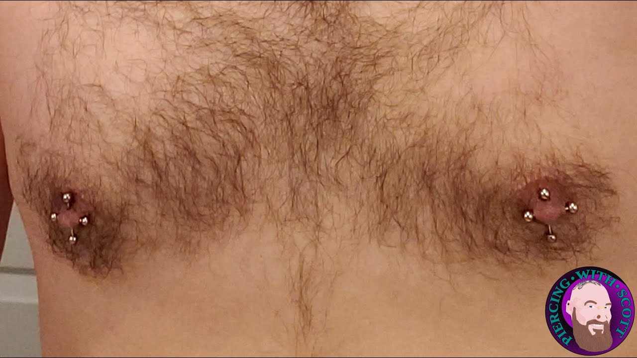 male nipple piercing video