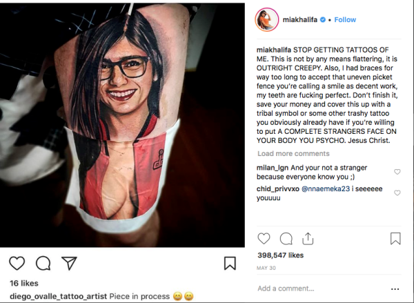 denise crist recommends Mia Khalifa Tattoo